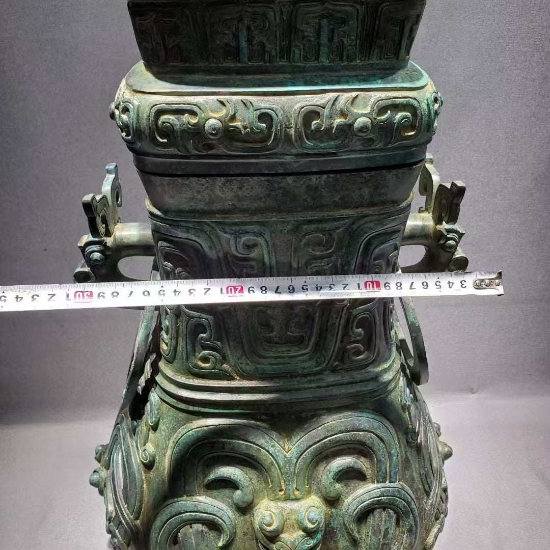 Antique Bronze Pot: Intricate patterns, mysterious inscriptions. A historical gem with great collection value. Metaphysically linked to good fortune. A rare chance to own a piece of ancient splendor!