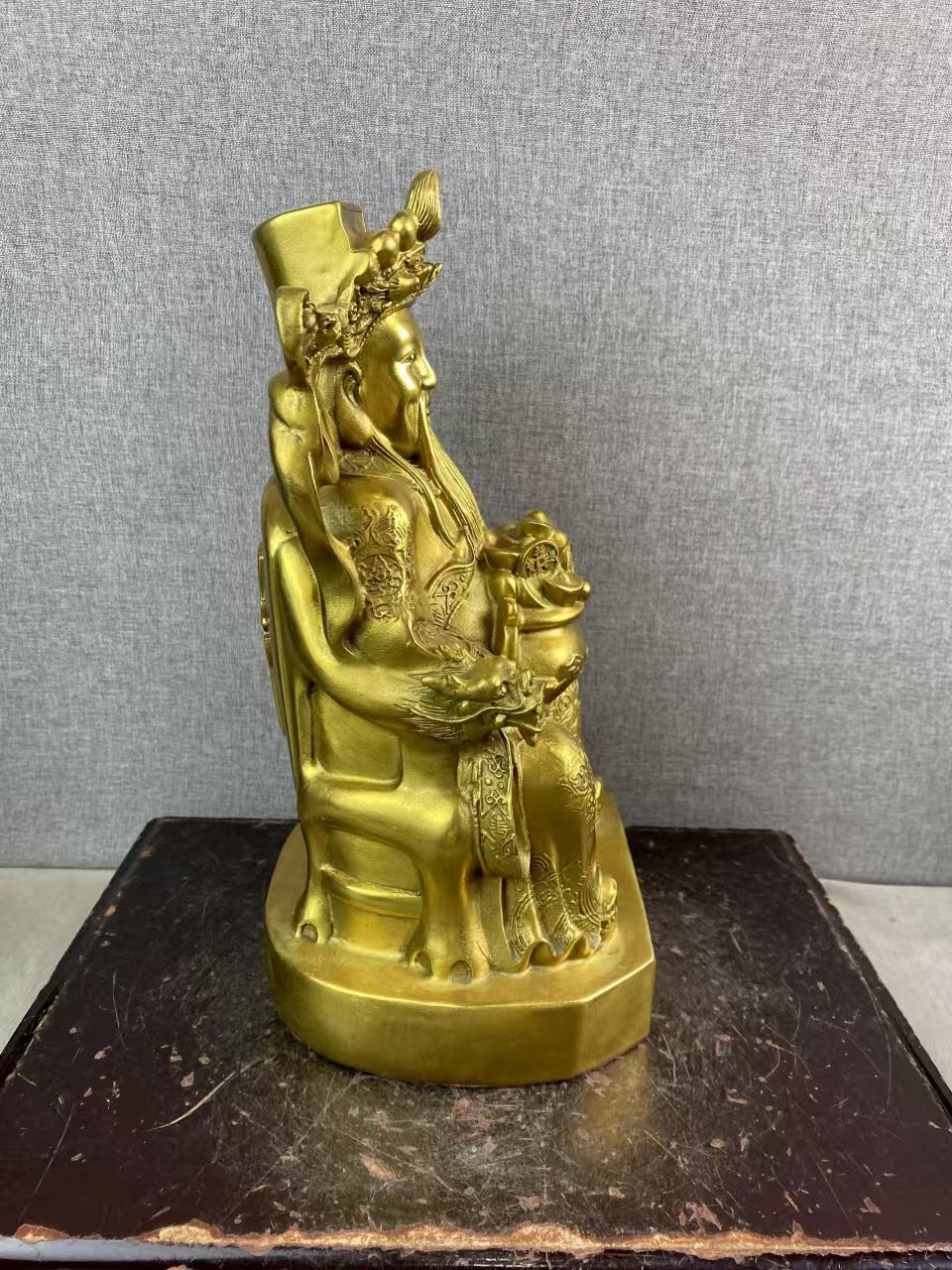 Antique - style Bronze God of Wealth Statue, Great Collectible