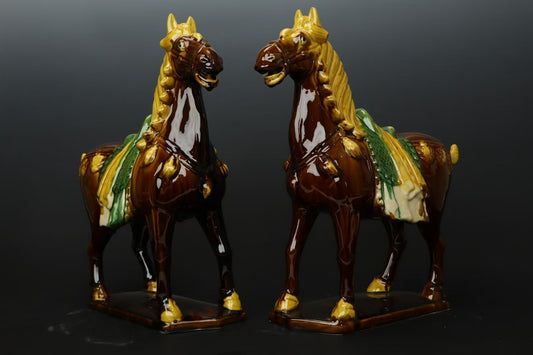 Tang Sancai Horse Ornaments: Exquisitely crafted, with rich - colored glazes flowing gracefully. They're not just artworks but a glimpse into the glorious Tang Dynasty, a must - have for collectors and culture lovers.