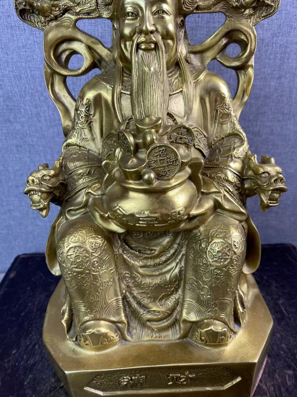 Antique - style Bronze God of Wealth Statue, Great Collectible