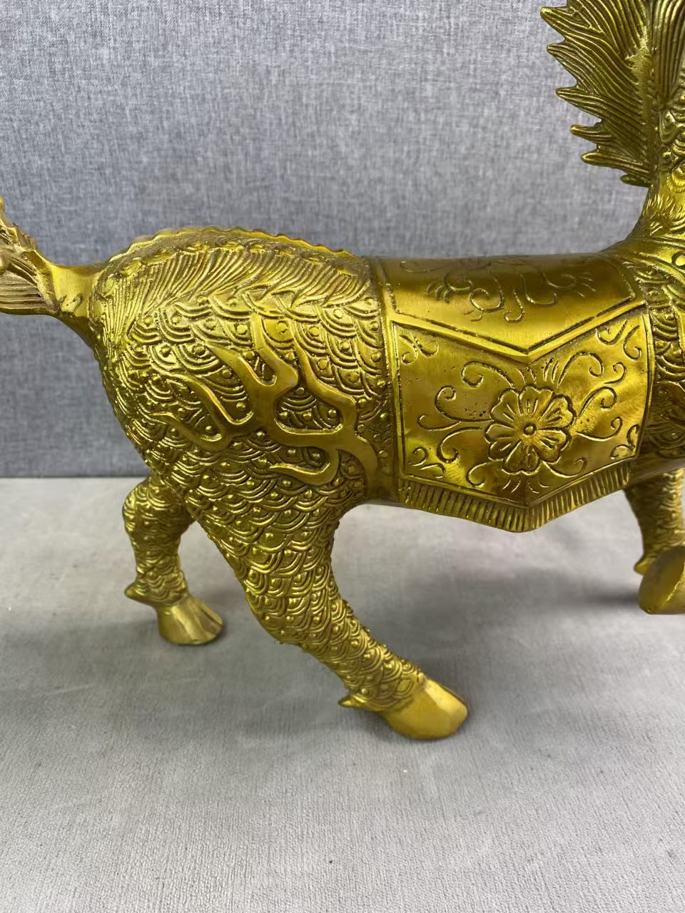 Antique - style Brass Qilin Statue, Exquisite Craft, Worth Collecting