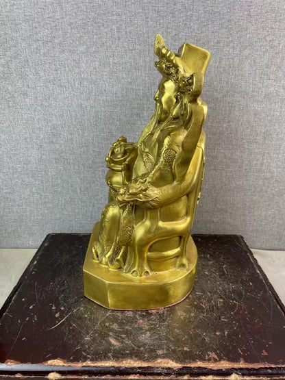 Antique - style Bronze God of Wealth Statue, Great Collectible