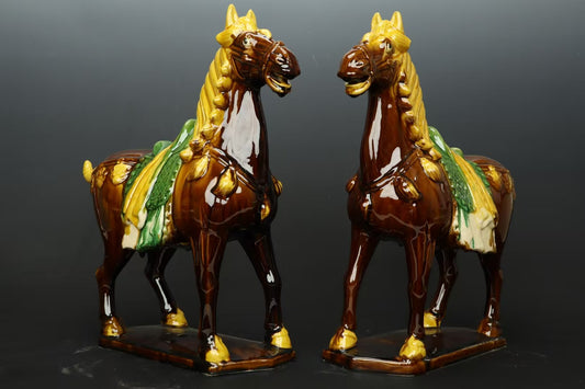 Tang Sancai Horse Ornaments: Exquisitely crafted, with rich - colored glazes flowing gracefully. They're not just artworks but a glimpse into the glorious Tang Dynasty, a must - have for collectors and culture lovers.