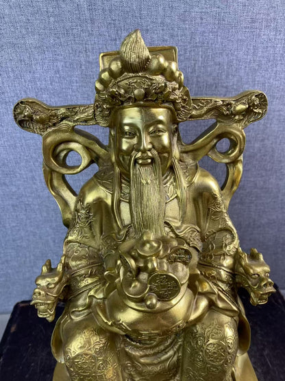 Antique - style Bronze God of Wealth Statue, Great Collectible