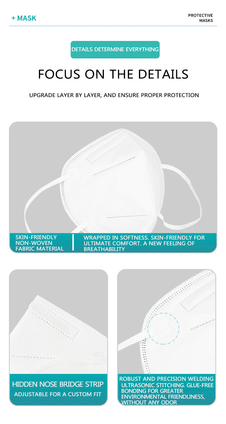 White elegant quality KN95 mask protect from virus bacteria dust daily outdoors necessary