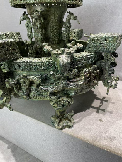 The Zeng Hou Yi Zun and Pan replica dates back to the Warring States. A bronze art peak, its patterns hint at life's secrets. Seen as mystic in metaphysics, it's a cultural gem and top collection pick, connecting you to the ancient times.